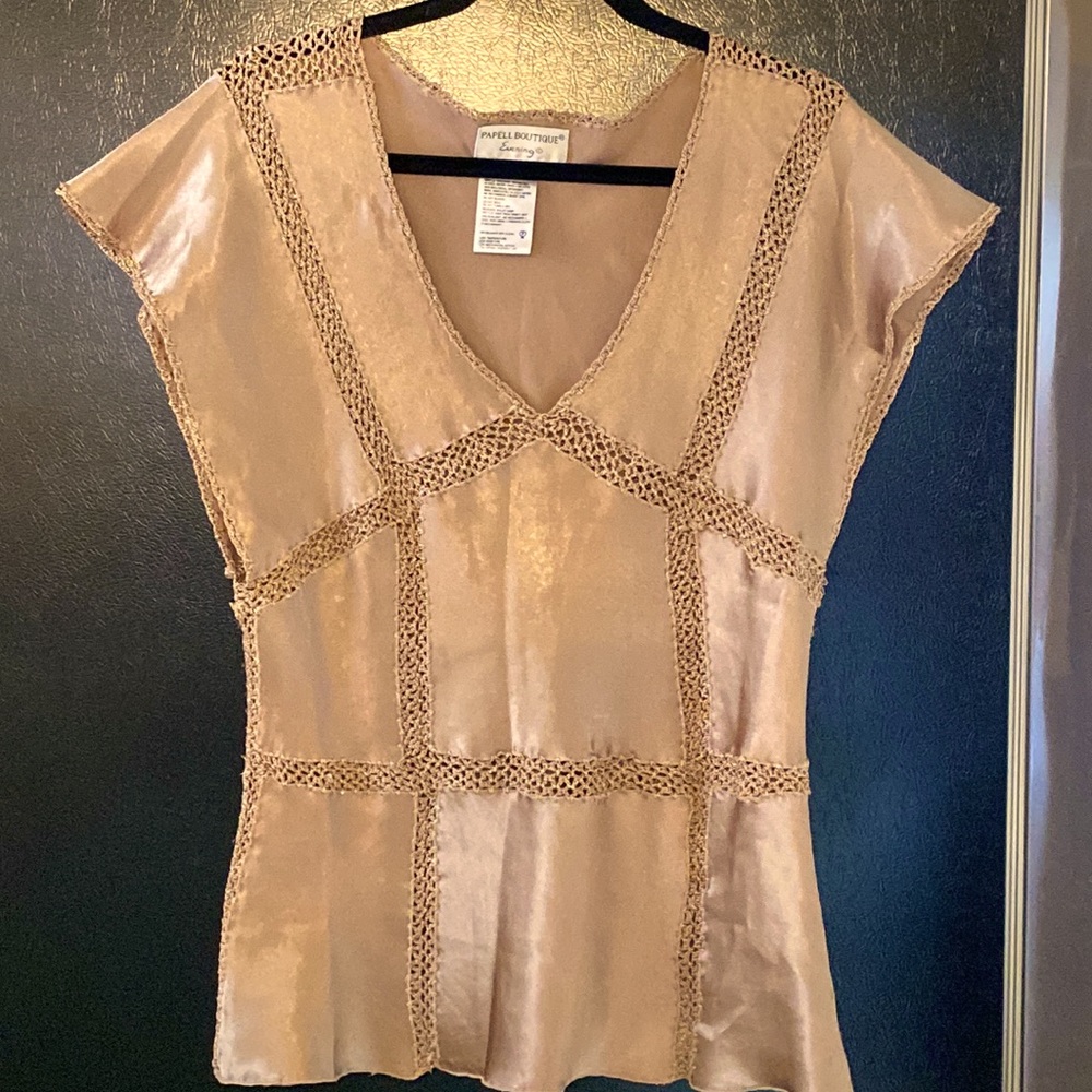 Papell Boutique Evening Satin Top Sz XL
